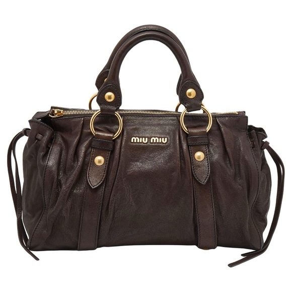 Miu Miu Handbags - Rare Miu Miu Dark Brown Leather Satchel